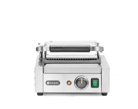 Grill kontaktowy pojedyńczy góra ryflowana, dół gładki Hendi