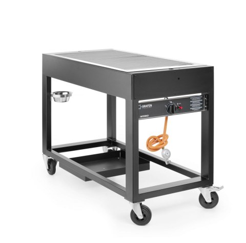 Grill gazowy Tampa, HENDI, czarny, 10kW, 1260x580x(H)900mm