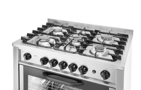 Kuchnia gazowa - 5-palnikowa Kitchen Line z konwekcyjnym piekarnikiem i z grillem Hendi