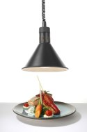 Lampa do podgrzewania potraw- wisząca, stożkowa średnica 275x(H)250 mm, czarna Hendi