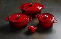 Garnek żeliwny emaliowany, HENDI, 3,4L, czerwony, 320x240x(H)105mm Hendi