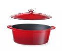 Garnek żeliwny emaliowany, HENDI, 7L, czerwony, 407x254x(H)135mm Hendi