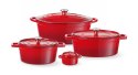 Garnek żeliwny emaliowany, HENDI, 7L, czerwony, 407x254x(H)135mm Hendi