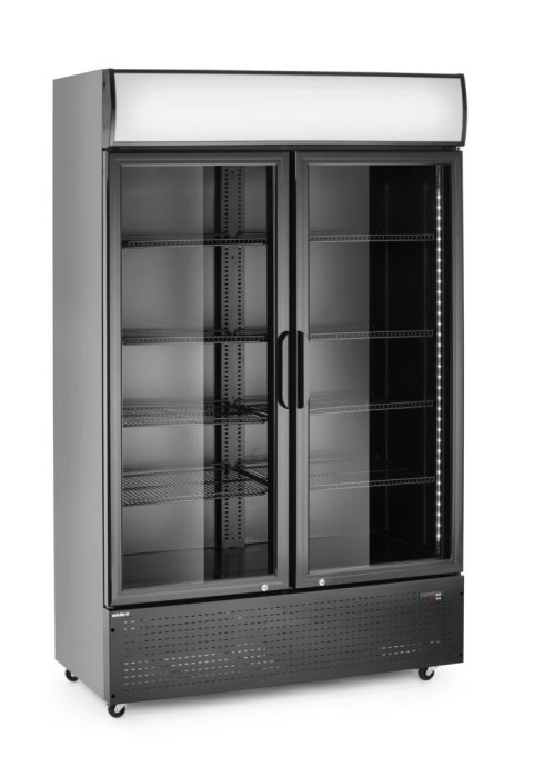 Lodówka barowa z podświetlanym panelem, 2-drzwiowa, Arktic, 512L, czarny, 230V/510W, 1120x585x(H)1900mm