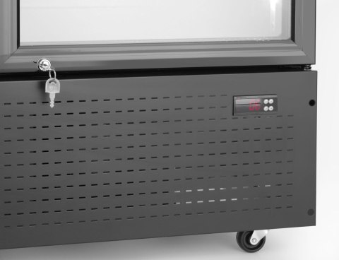 Lodówka barowa z podświetlanym panelem, 2-drzwiowa, Arktic, 512L, czarny, 230V/510W, 1120x585x(H)1900mm