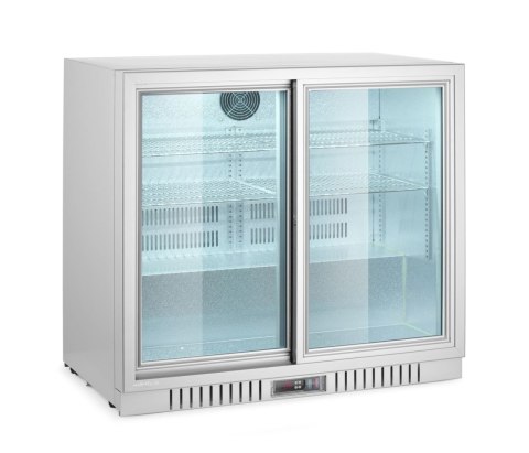 Lodówka barowa z podwójnymi drzwiami suwanymi, Arktic, 150L, srebrny, 220-240V/160W, 900x520x(H)840mm