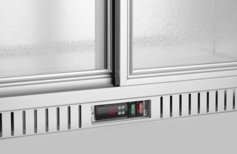 Lodówka barowa z podwójnymi drzwiami suwanymi, Arktic, 150L, srebrny, 220-240V/160W, 900x520x(H)840mm