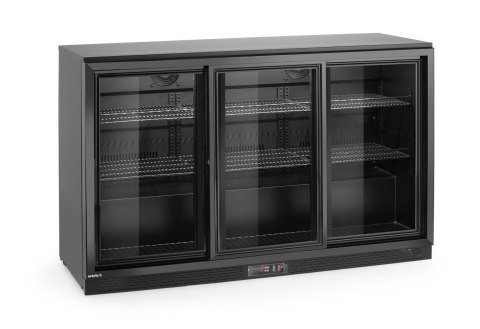 Lodówka barowa z potrójnymi drzwiami suwanymi, Arktic, 308L, czarny, 220-240V/160W, 1350x520x(H)865mm