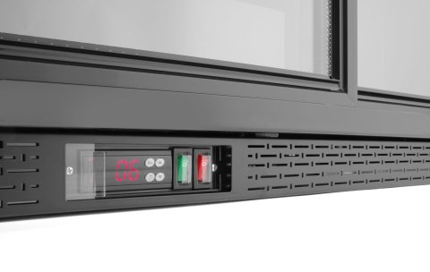Lodówka barowa z potrójnymi drzwiami suwanymi, Arktic, 308L, czarny, 220-240V/160W, 1350x520x(H)865mm