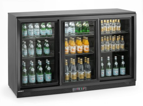 Lodówka barowa z potrójnymi drzwiami suwanymi, Arktic, 308L, czarny, 220-240V/160W, 1350x520x(H)865mm