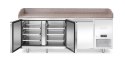 Stół chłodniczy do pizzy, 3-drzwiowy, z granitowym blatem, Arktic, 375L, granitowy, 230V/400W, 2010x800x(H)875mm Wariant podstaw
