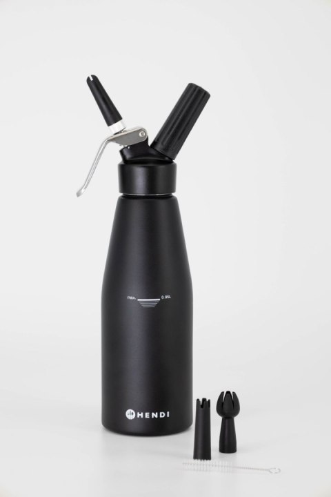 Syfon do bitej śmietany, HENDI, Kitchen Line, 0,95L, czarny, o95x(H)320mm