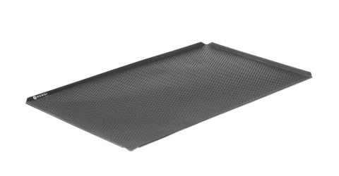 Blacha wypiekowa perforowana, z powłoką nieprzywierającą, z 4 rantami, HENDI, czarny, 600x400x(H)10mm, Prostokątny