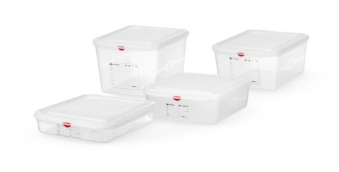 Pojemnik GN 1/2 z polipropylenu, HENDI, GN 1/2, 6,5L, transparentny, 325x265x(H)100mm, Prostokątny