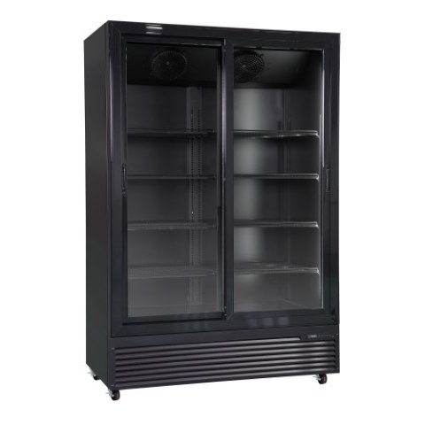 Szafa chłodnicza przeszklona Resto Quality DC1300BSLD | drzwi przesuwne | 1330x725x2023 mm | czarny | 1116 l Resto Quality