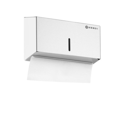 Dozownik ręczników papierowych, zamykany na klucz, HENDI, 250 sztuk, srebrny, 260x120x(H)160mm
