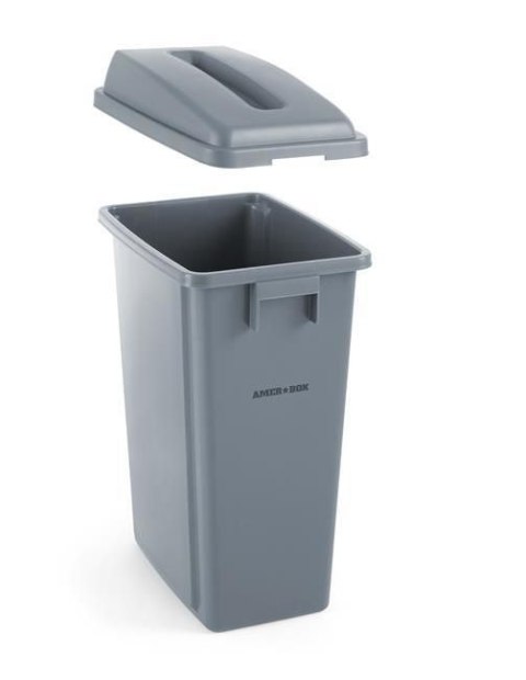 Pojemnik prostokątny na odpady, 60 l, AmerBox, 60L, jasnoszary, 455x315x(H)580mm
