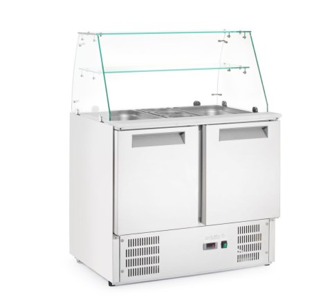 Stół chłodniczy sałatkowy z nadstawą, Arktic, stół dwukomorowy, 146L, 230V/145W, 695x900x(H)1270mm