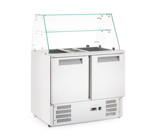 Stół chłodniczy sałatkowy z nadstawą, Arktic, stół dwukomorowy, 146L, 230V/145W, 695x900x(H)1270mm
