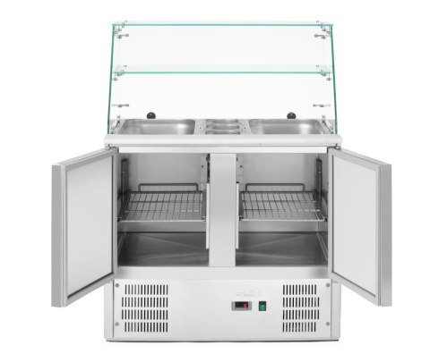 Stół chłodniczy sałatkowy z nadstawą, Arktic, stół dwukomorowy, 146L, 230V/145W, 695x900x(H)1270mm