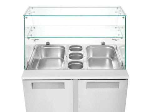Stół chłodniczy sałatkowy z nadstawą, Arktic, stół dwukomorowy, 146L, 230V/145W, 695x900x(H)1270mm