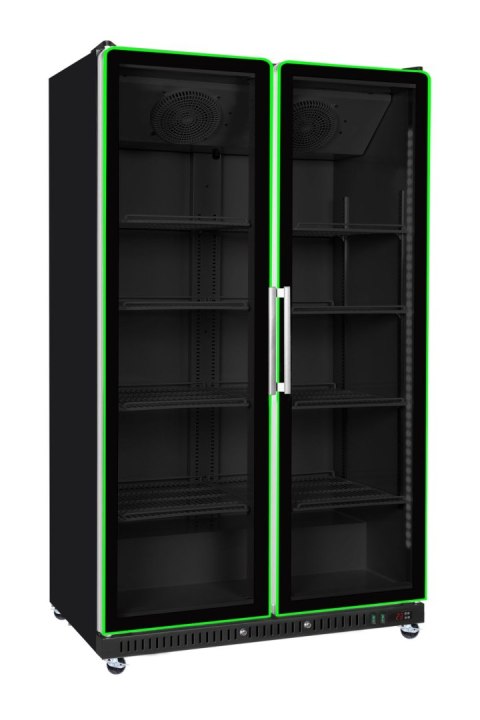 Lodówka barowa, dwudrzwiowa, Arktic, 10 półek, 827L, czarny, 230V/560W, 1130x764x(H)2033mm