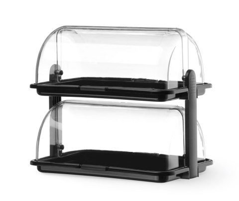 Witrynka Roll top, HENDI, czarny, 380x260x(H)355mm, Prostokątny