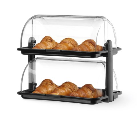 Witrynka Roll top, HENDI, czarny, 380x260x(H)355mm, Prostokątny