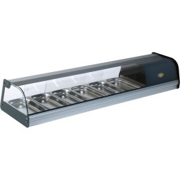 Witryna chłodnicza ekspozycyjna, nastawna, 6x GN 1/3 Roller Grill